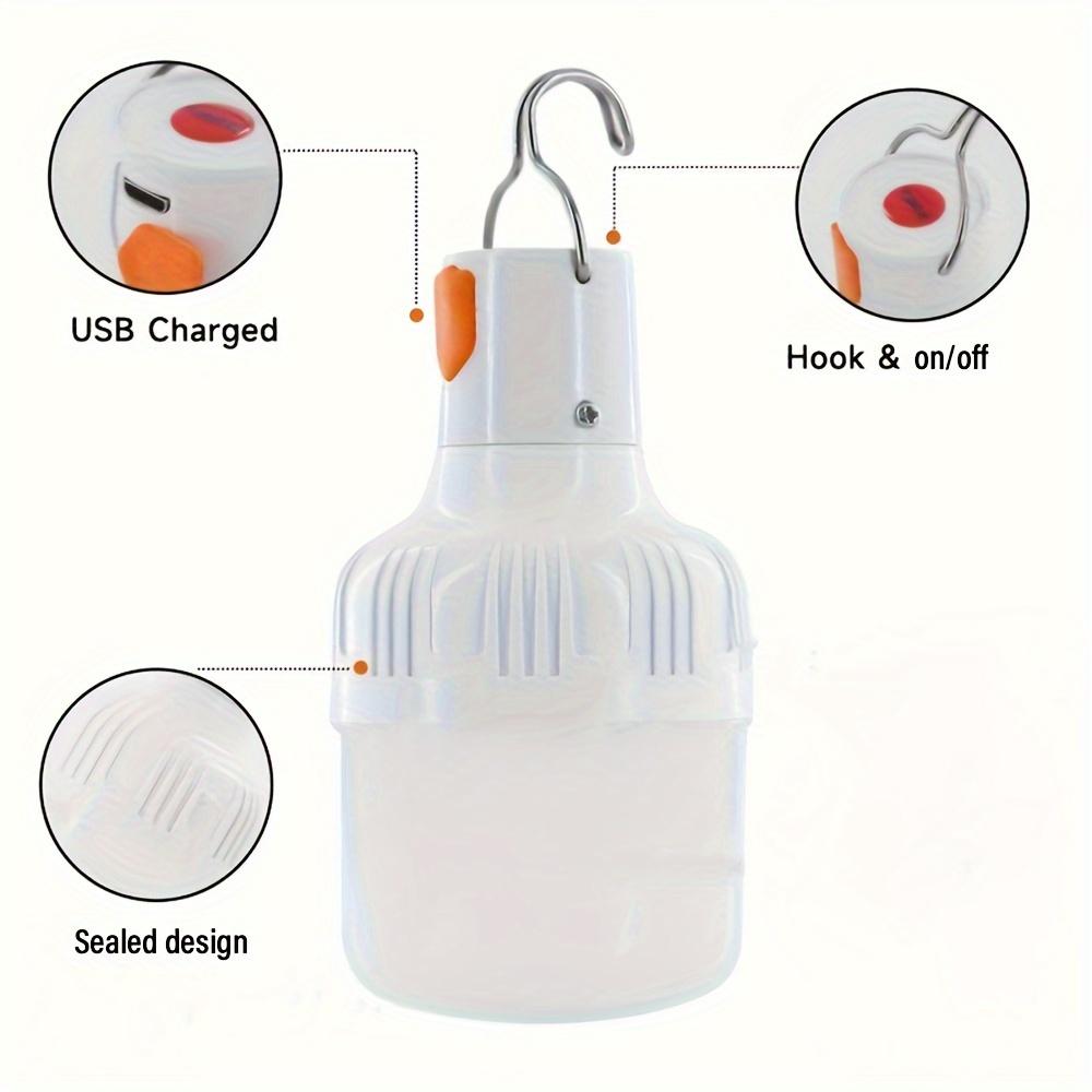 4PCS rechargeable camping light, USB rechargeable portable light, portable LED light, hanging tent light, high brightness lighting, with hook