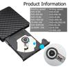 Portable DVD Burner Drive USB3.0 External DVD Drive 2 In 1 External DVD Writer  Laptop