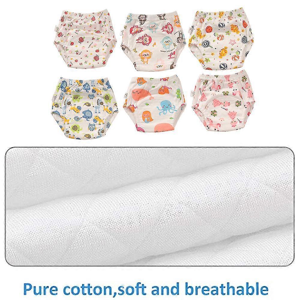 6 Pcs Unisex Cotton Reusable Potty Training Underwear Breathable