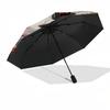 Geisha. Cherry Blossom Themed Automatic Opening and Closing Umbrella, Brightly Colored 8 rib Portable Umbrella, Suitable for Men and Women,