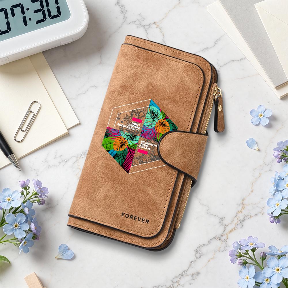 Stylish Floral Print Long Wallet Forever Multi Card Slot Purse