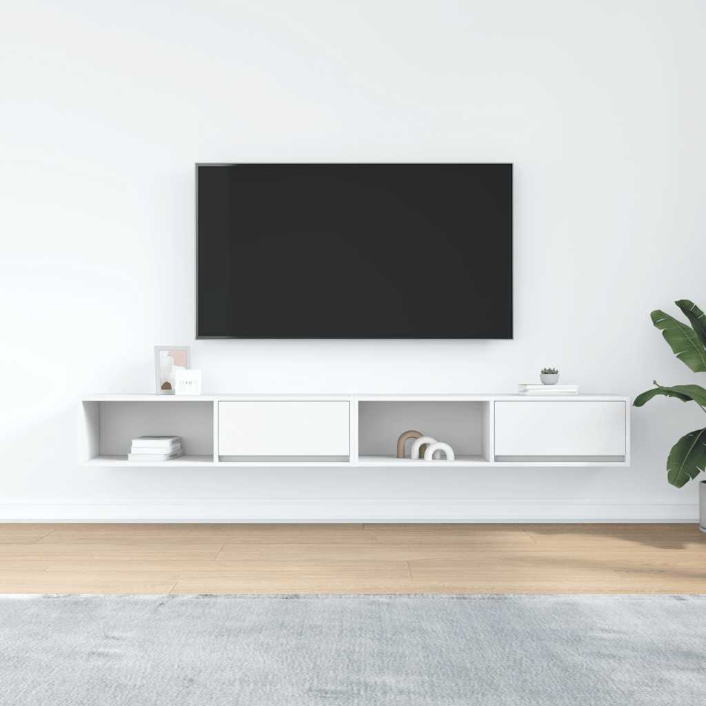 TV Cabinets 2 pcs White 100 x 31 x 25.5 cm Particleboard