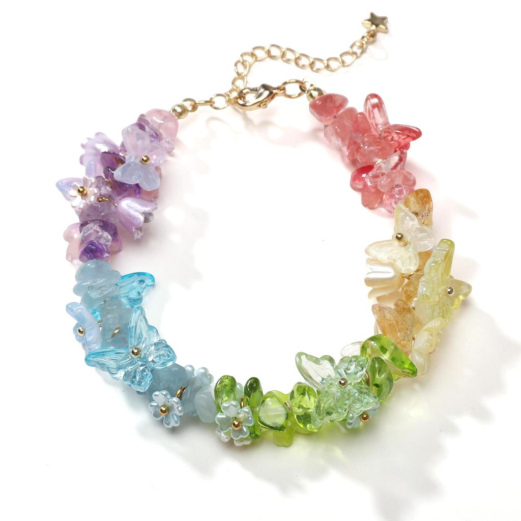 10 ks Skleněné motýlkové korálky s ocáskem Volné distanční korálky pro výrobu šperků DIY Náramek Náhrdelník