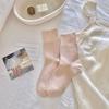Nicht pillende mittellange Socken für Damen, reine Baumwolle, locker sitzend, Weiß für die Zeit nach der Geburt sowie Frühling und Herbst