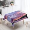 Day Road Dusk Sunset Scenery Printed Tablecloth Outdoor Picnic Camping  Antifouling Waterproof Table Home Decoration