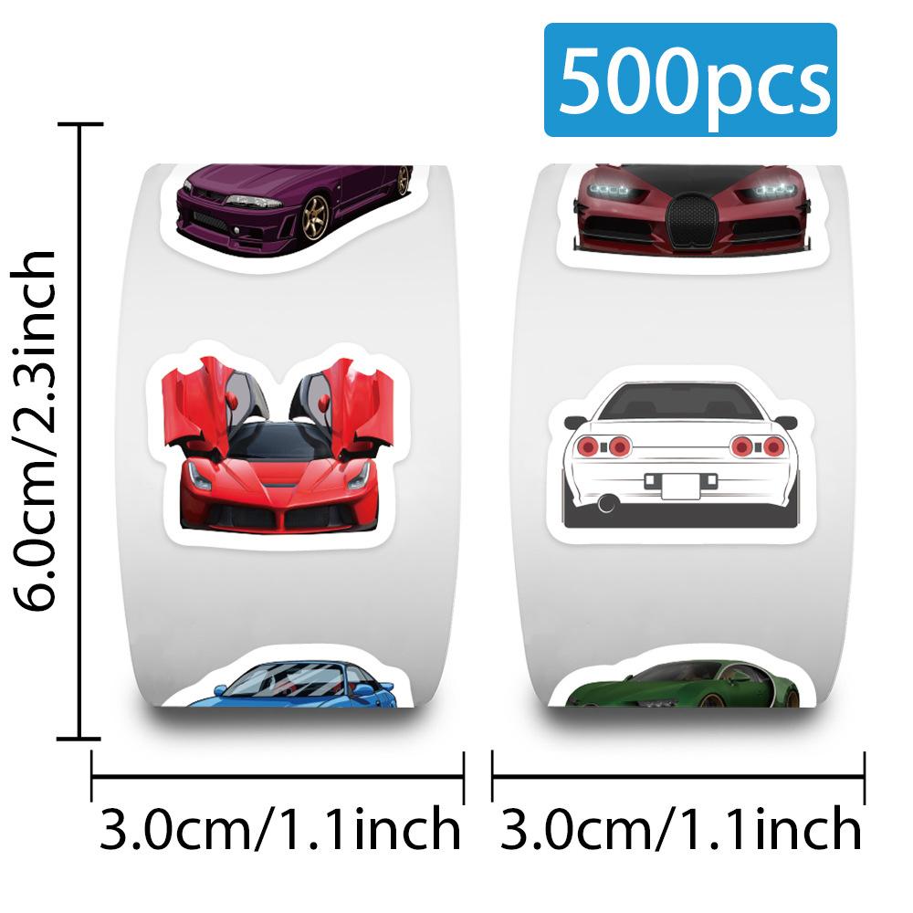 500pcs/Roll  Car Racing Round Seal Stickers DIY PVC Laptop Decals Decoration Award Stiker Reward Gift Toys