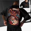 Japanese Charizard Graphic T-shirts Men's Oversized Clothing Harajuku Y2K Half-sleeve Male 100% Cotton Causalwear