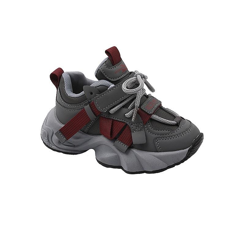 Boys and girls children's sports shoes 2025 autumn new running shoes breathable mesh Velcro soft-soled dad shoes