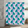 Bath Shower Curtain Round Geometric Pattern Decorative Polyester Fabric Waterproof Home Decoration for Bathtub Tub Size 180x275c