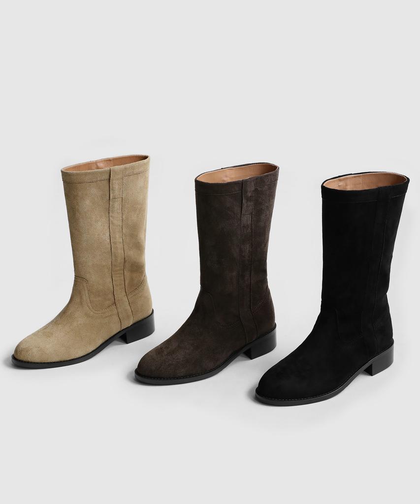 Sappun Levas Round Mid-Calf Boots (3.5Cm)