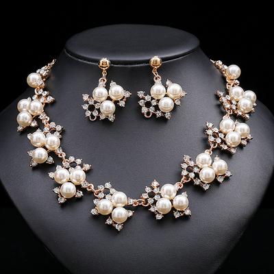 3pcs Luxury Zircon Bridal Zircon Set Plated Necklace Earrings  Elegant Alloy Wedding Accessories for Brides Evening Events