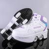 34-43 Four Wheeled Explosive Walking Shoes for Children/ Teenagers Roller  Skates for Children, Four Wheeled Deformed Ice Skates for Children