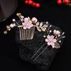 4Pcs/set Gold/Silver Flower Hair Comb Rhinestone Headpiece Luxury Bridesmaid Headwear  Prom Event