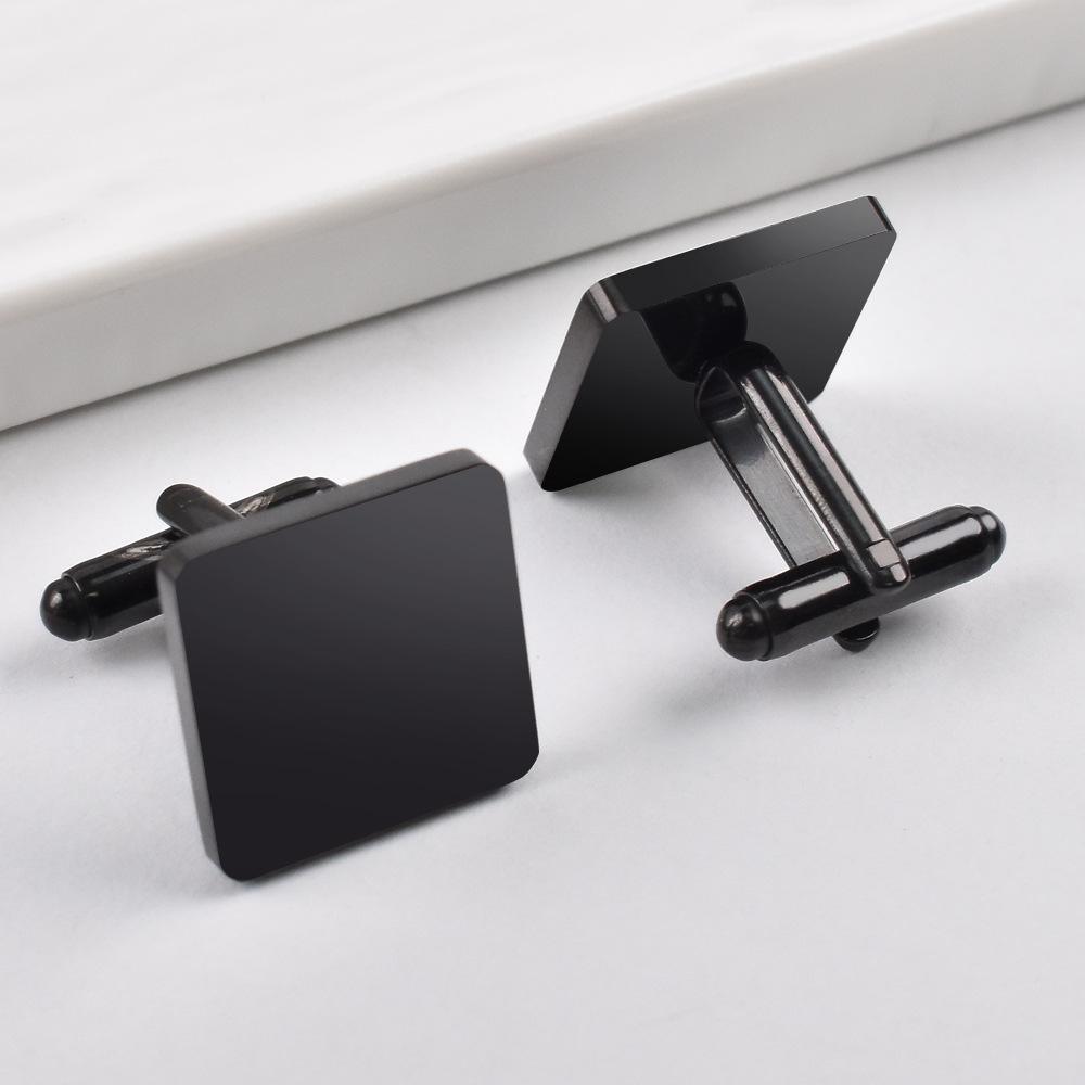 Stainless Steel Mirror Polished Men's Business Cufflinks