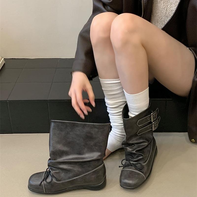 

New bow short boots women s ballet style retro old short tube pleated black boots women s original 40 чёрный