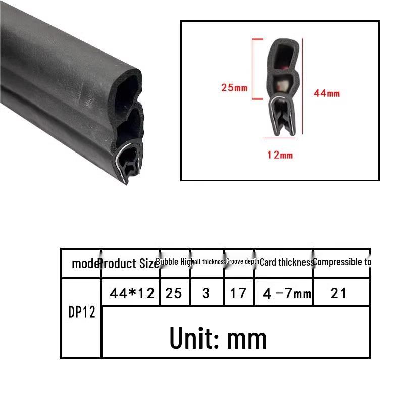U-Shaped Waterproof Dustproof Rubber Sealing Strip for Cabinets and Car Doors