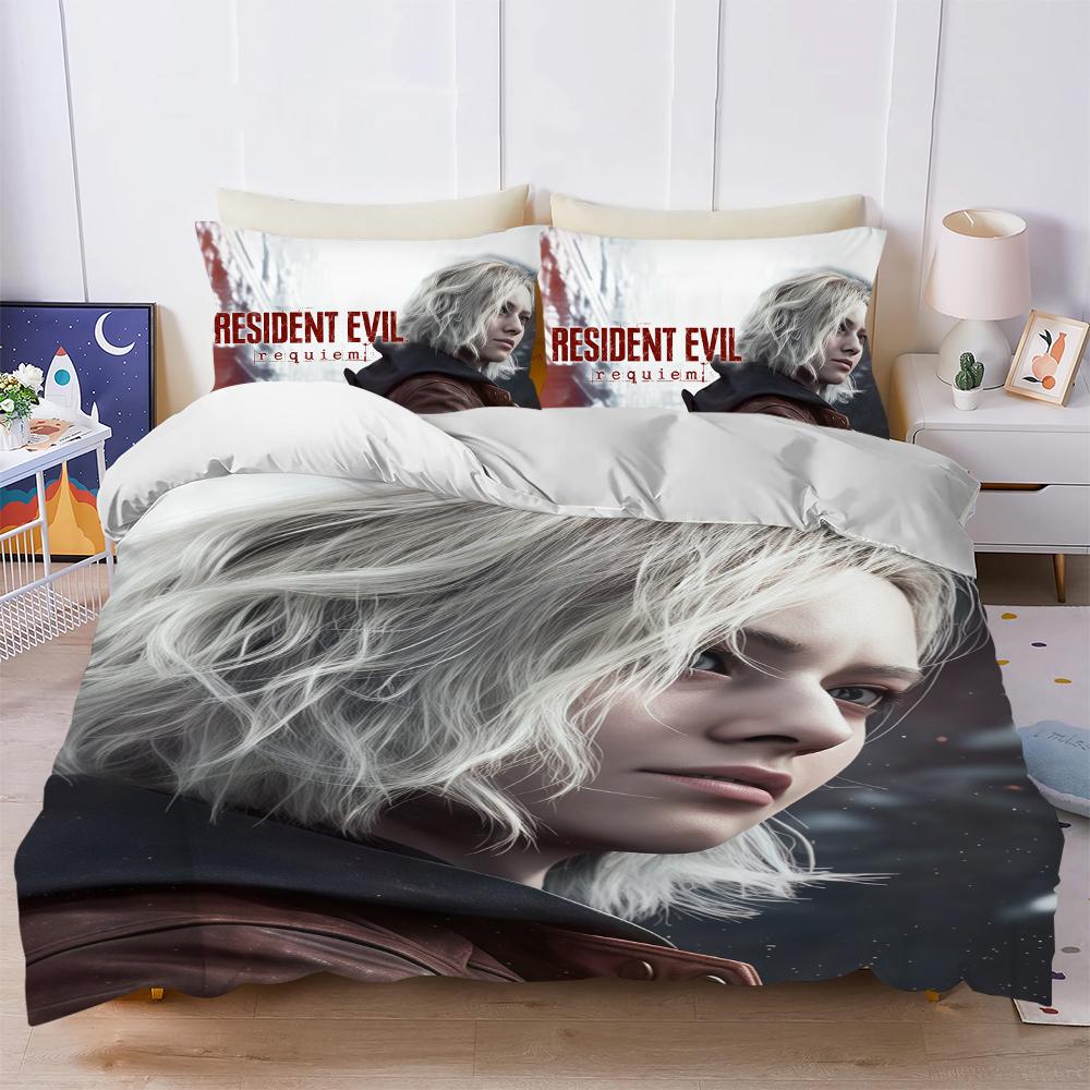 Game R-Resident Evil R-Requiem Duvet Cover Set Soft Wash Bed 3 Piece Summer Comfortable Student Dormitory Home Baby Bedding Best