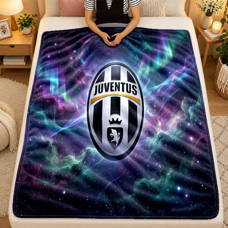 Flanel Battaniye Juventus FC Sıcak Yumuşak Atkı Battaniye İç Mekan Kanepe Yatak Oturma Odası Kullanımı İçin