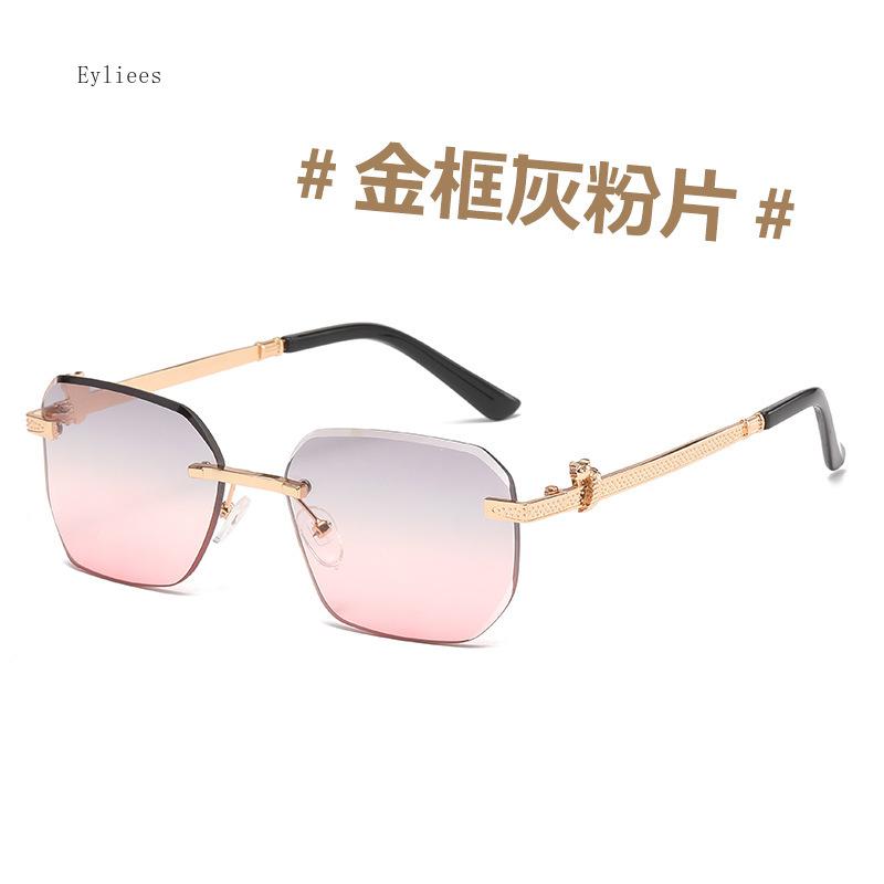 Męskie okulary przeciwsłoneczne bez oprawek Luksusowe Bezramkowe Okulary Przeciwsłoneczne z Metalową Oprawką dla Mężczyzn Klasyczne Okulary w Stylu Vintage Gafas De Sol Mujer