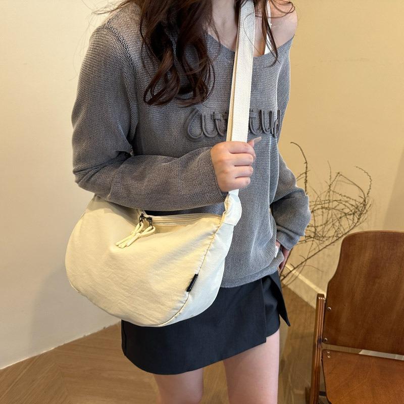 Large capacity solid color literary and leisure lazy style fashion shoulder messenger bag trendy versatile women's tote bag