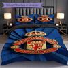Emblema Manchester Glory Set da tre pezzi (1 * copripiumino + 2 * federa, senza nucleo) Set biancheria da letto 2D Piatto Regalo di Natale Compleanno