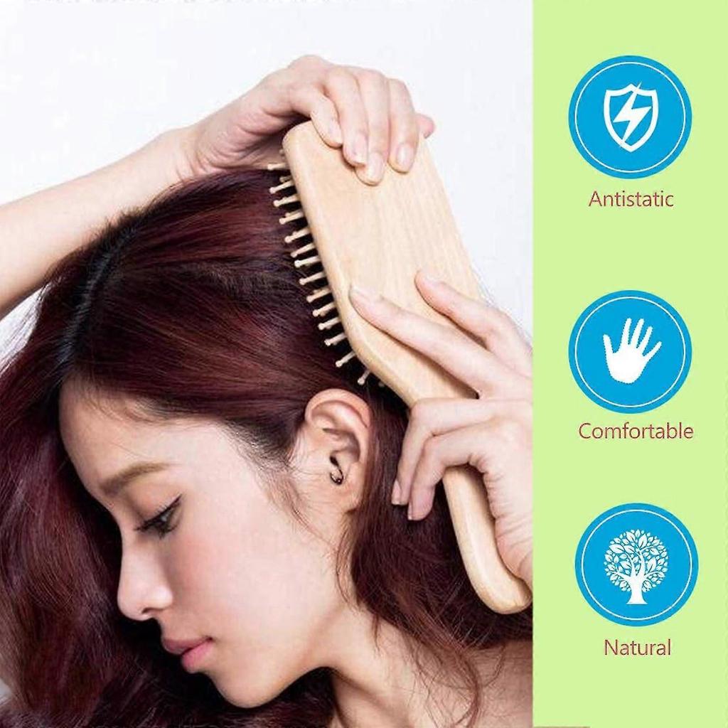 Hair Brush Comb Bamboo Paddle Hairbrush Massage Brush Comb