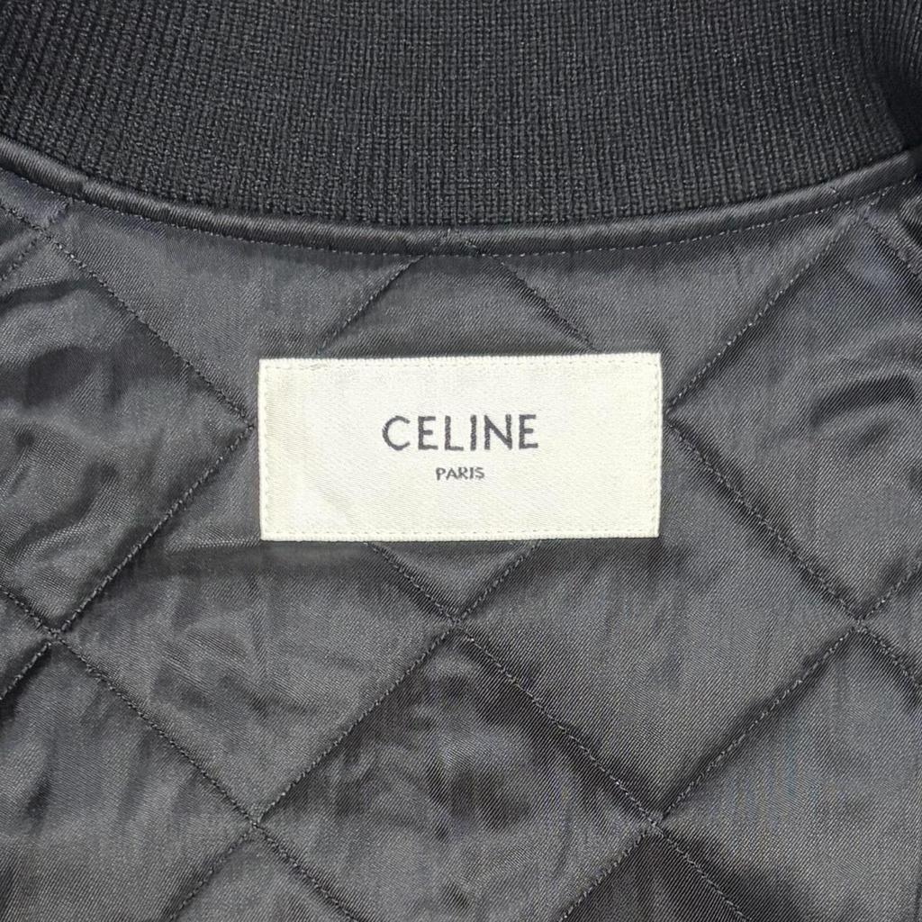 CELINE Loose Nylon Teddy Jacket Black Men's Size M (46) Model 2W22C227R
