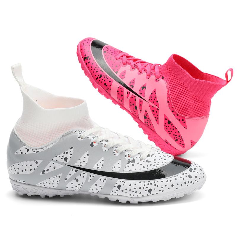 Mandarin duck large size football shoes men's high top children's AG long nails artificial turf TF broken student training shoes