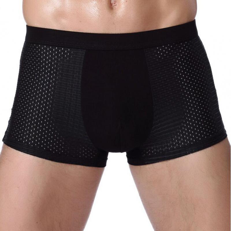 Men's Ice Silk Cooling Mesh Breathable Quick-Dry Seamless Boxer Briefs