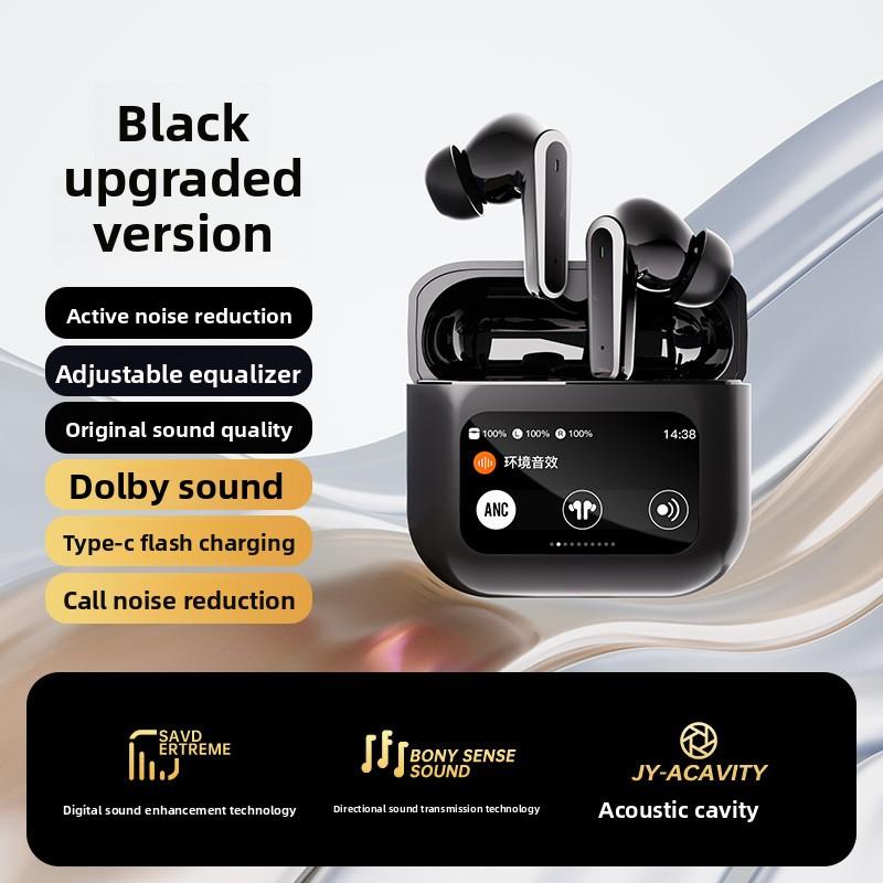 

Наушники с ЖК-экраном и шумоподавлением, полноцветный сенсорный экран, Bluetooth-гарнитура, ANC, умный экран, коммерческая спортивная гарнитура чёрный