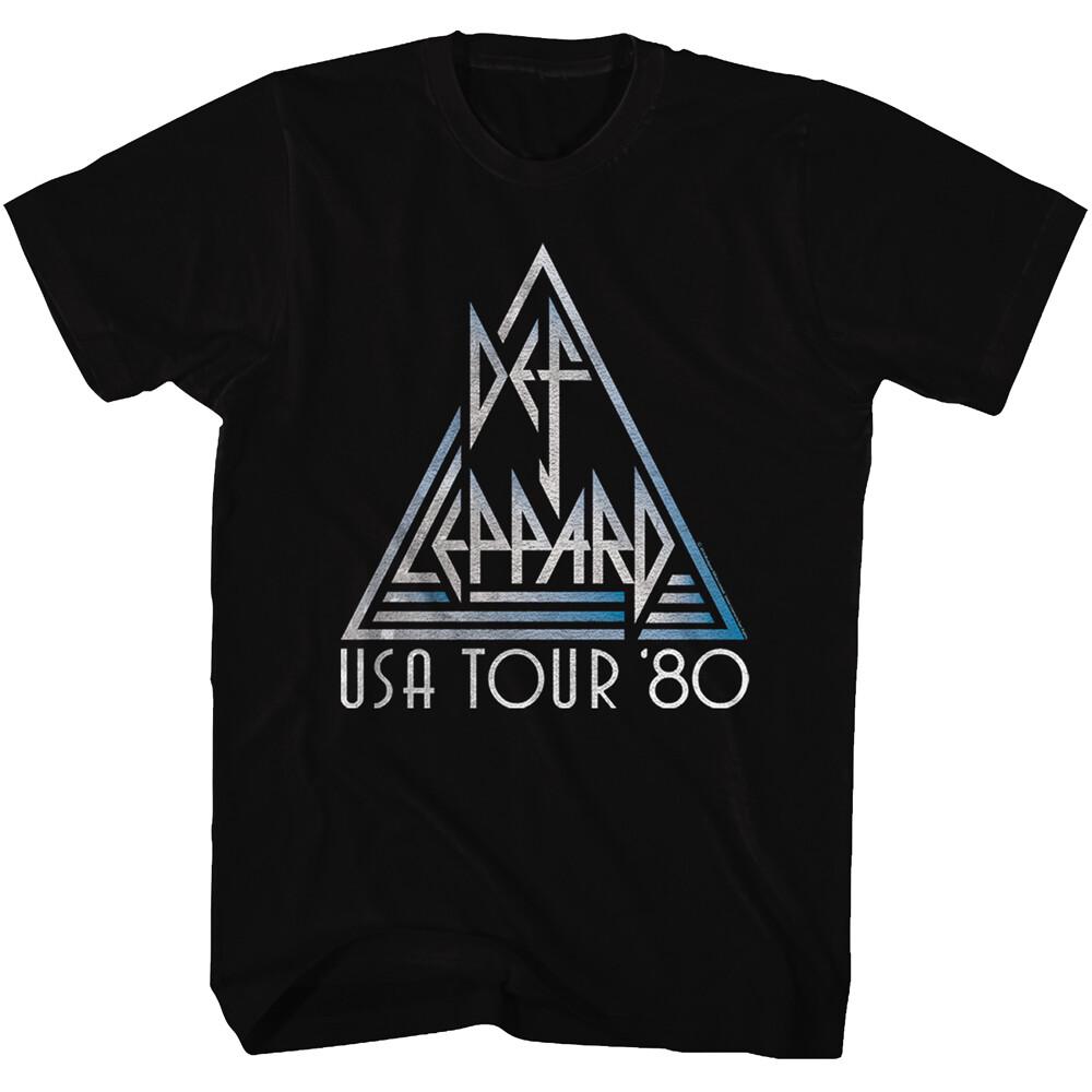 

Def Leppard Band T-Shirt New USA Tour 1980 Licensed Music Black Cotton Merch Unisex T-Shirt XXXL
