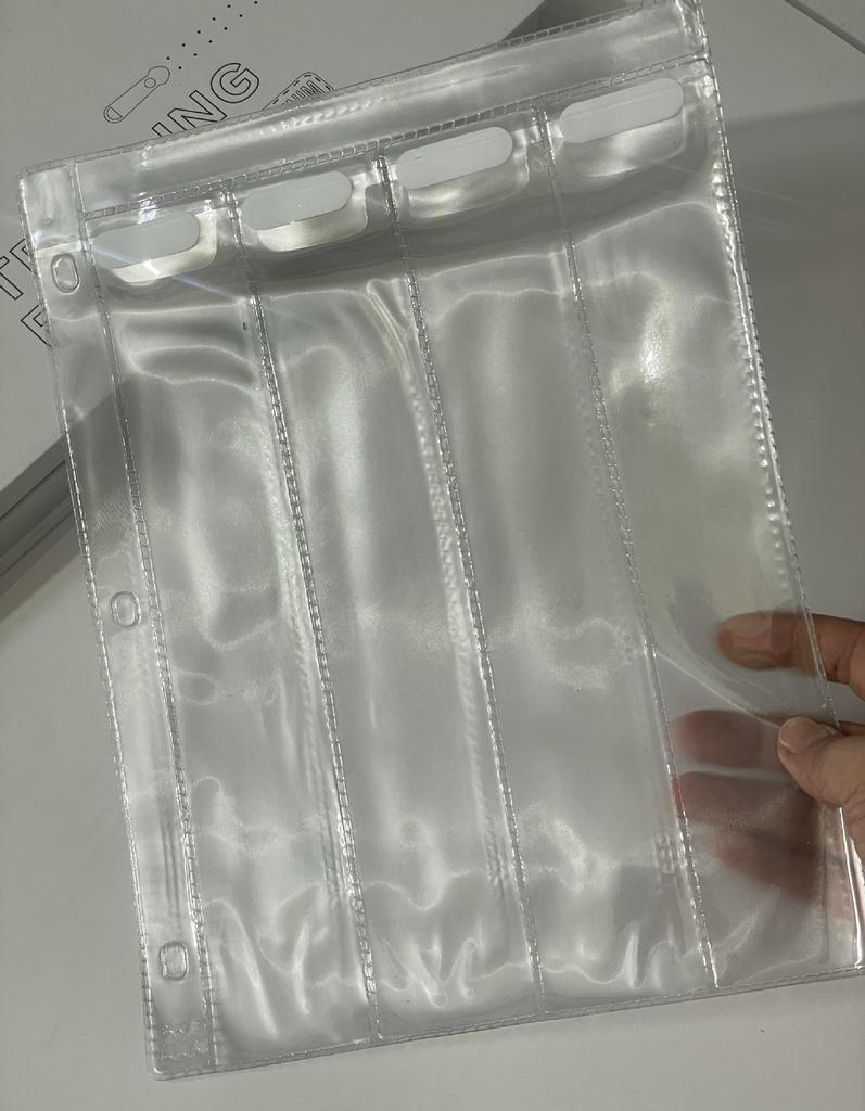 Zippered 4-Compartment PVC Notions Bag - White