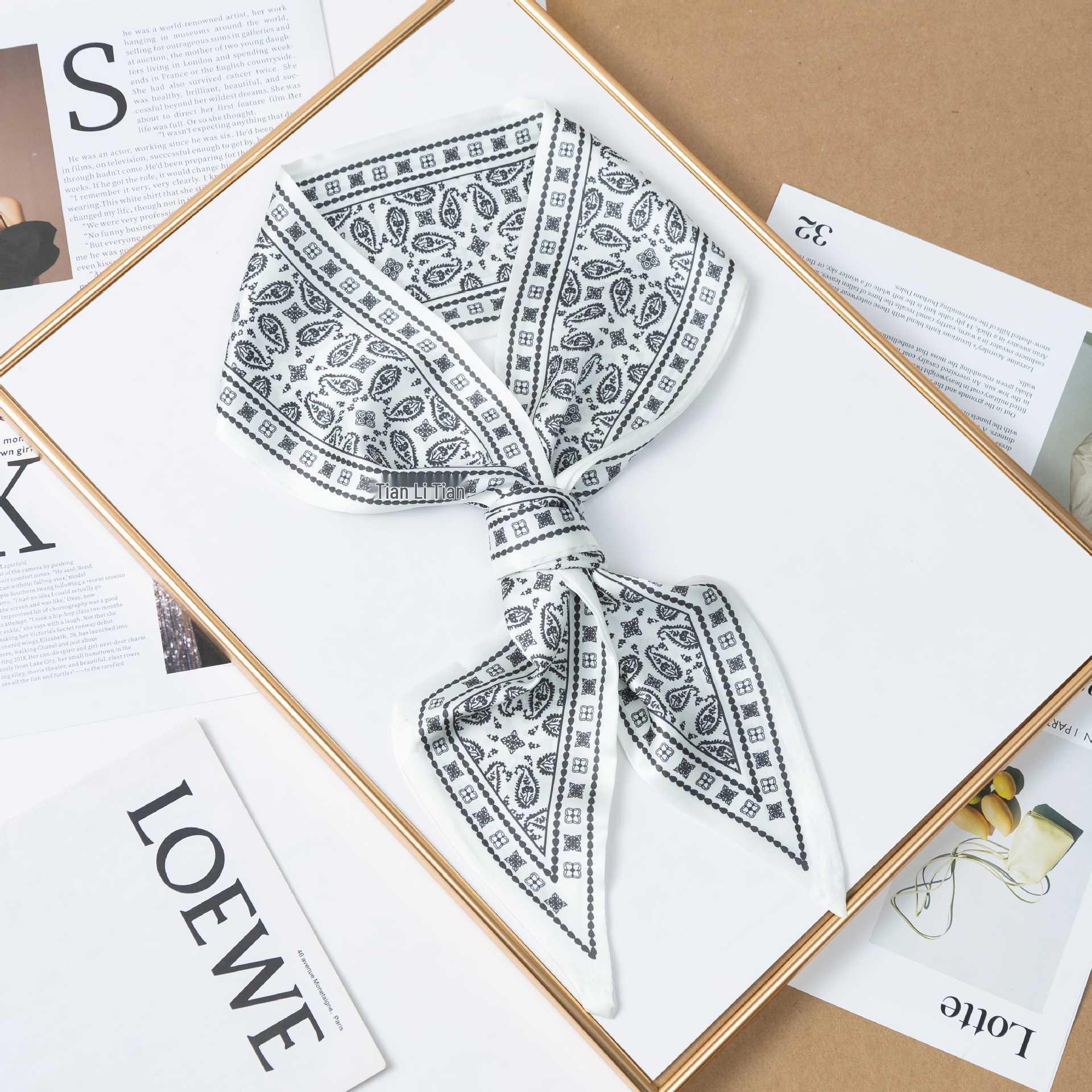 

Fashionable Silk Letter Ribbon Scarf: Versatile, Thin, Narrow, Perfect for Spring/Summer Commutes. One Size