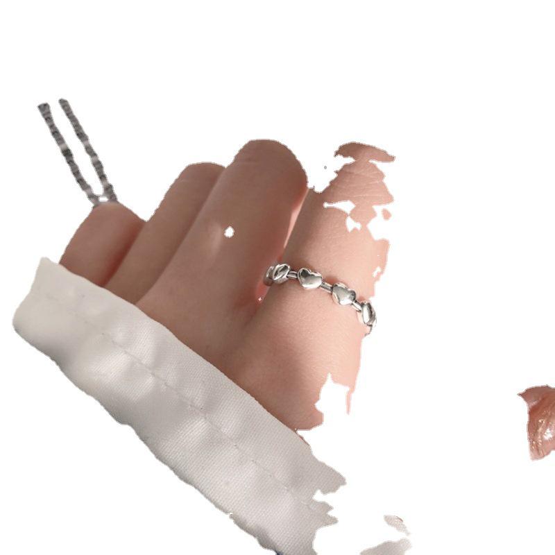 Trendy Geometric Heart Ring: Women's Fashionable Korean-Style Stacking Ring