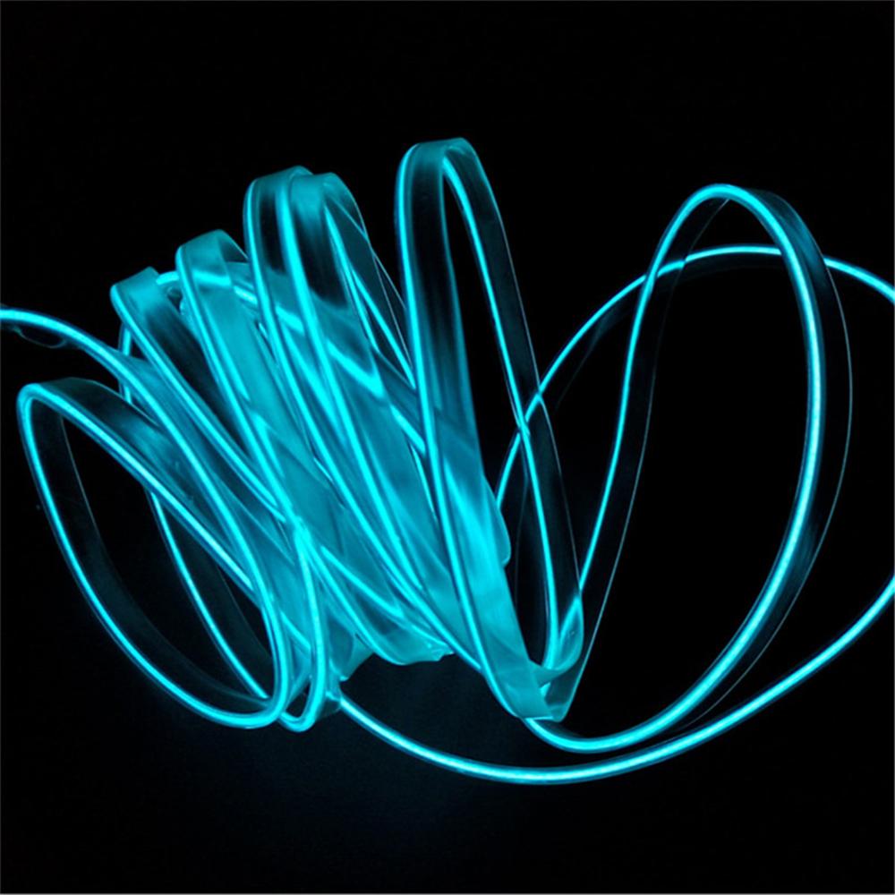 RGB LED Car Interior Decor Neon EL Strip Light Atmosphere Lamp 6m Optical Fiber