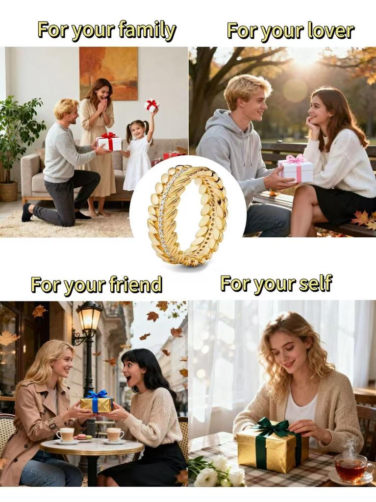 Best-selling Gold-tone Series 925 Silver Elegant Classic Heart-shaped Crown Ring Luxurious Charm Jewelry Holiday Presen