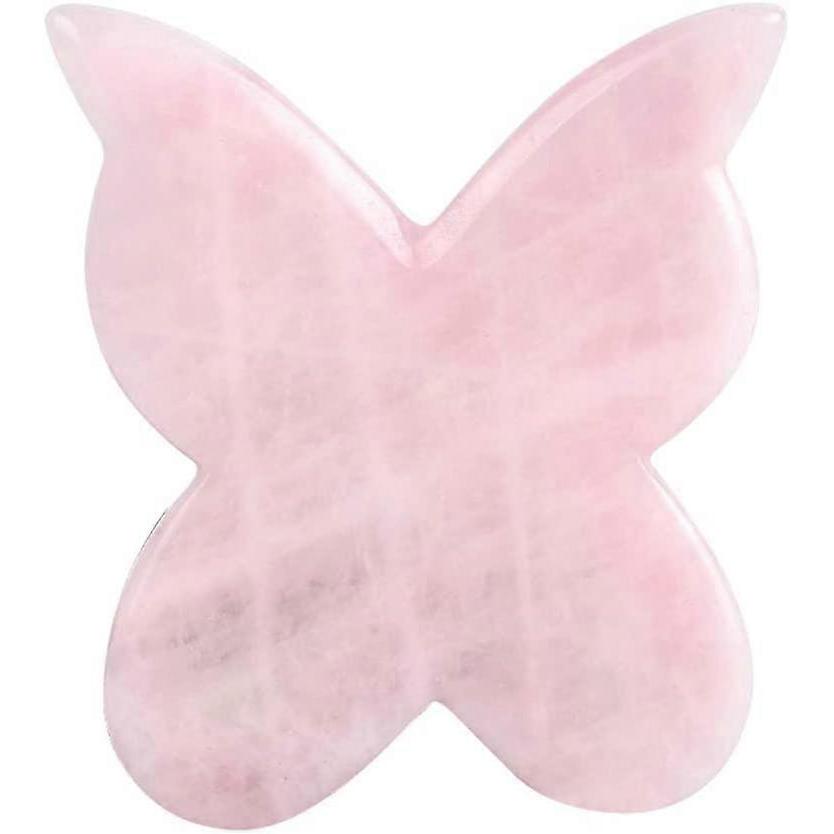 (Butterfly Shape)Rose Quartz Jade Roller Real Jade Gua Sha Board Mushroom Massager Face Lifting Tool Facial Guasha Massage tool