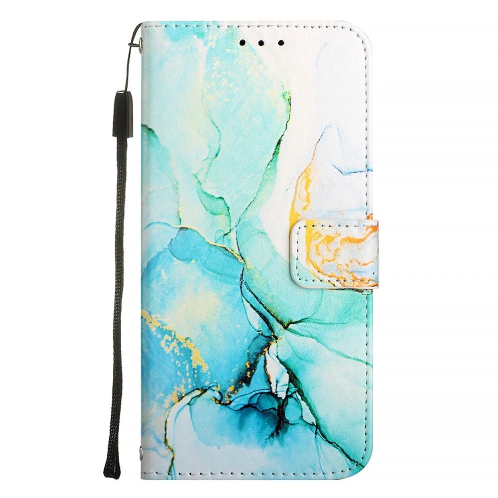 Cute Painted Leather Flip Case on For Samsung Galaxy M13 M12 A12 A13 A22 A22S A32 A52 A52S A72 A73 Wallet Stand Book Cover Strap