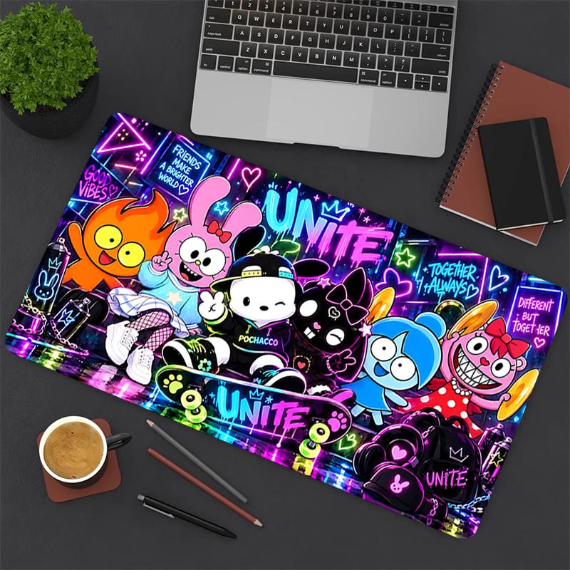 1Pc Neon Friends Adventure Gaming Mouse Pad Keyboard Desk Mat Non-slip Rubber Lock Edge Waterproof Computer Mousepad for Office Home Decor S155