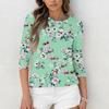 3/4-Ärmel-Shirts für Damen Print Grafik-T-Shirts Blusen Lässig Übergröße Basic Oberteile Pullover