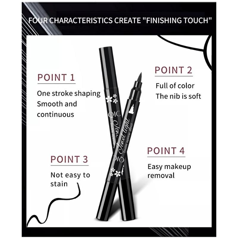 Black Seal Eyeliner Pen Star + Moon Stamp Long-Lasting Eye Liner Pencil Eyes Makeup Cosmetics Waterproof Eyeliner Smiley