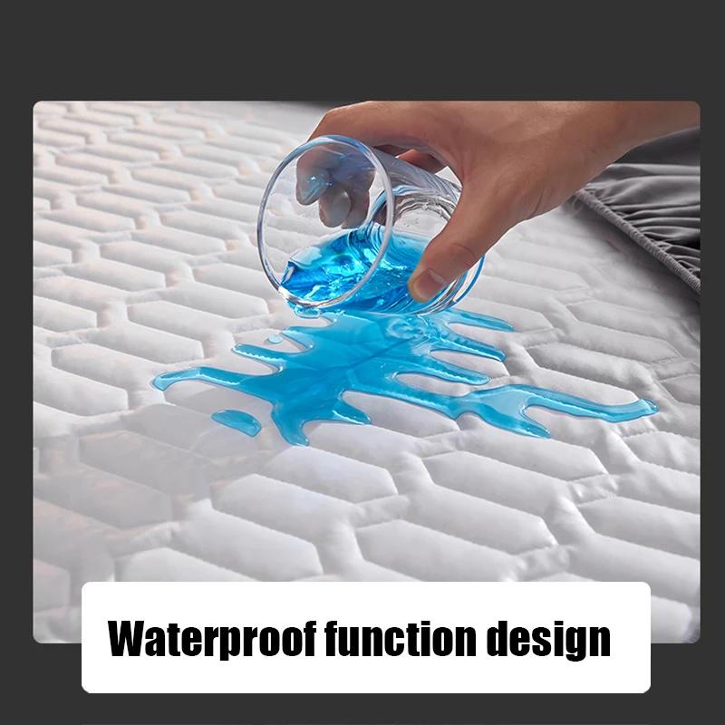 Waterproof Mattress Cover Cartoon Fitted Sheet Home Bedroom Bed Pad Protector Families with Pet Children (without Pillow Case)