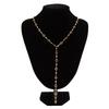 Jewelry Crystal Pendant Necklace Long Choker Necklace Fashion Metal Chain  Women