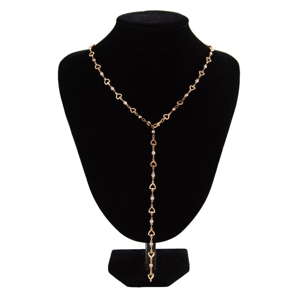 Jewelry Crystal Pendant Necklace Long Choker Necklace Fashion Metal Chain  Women