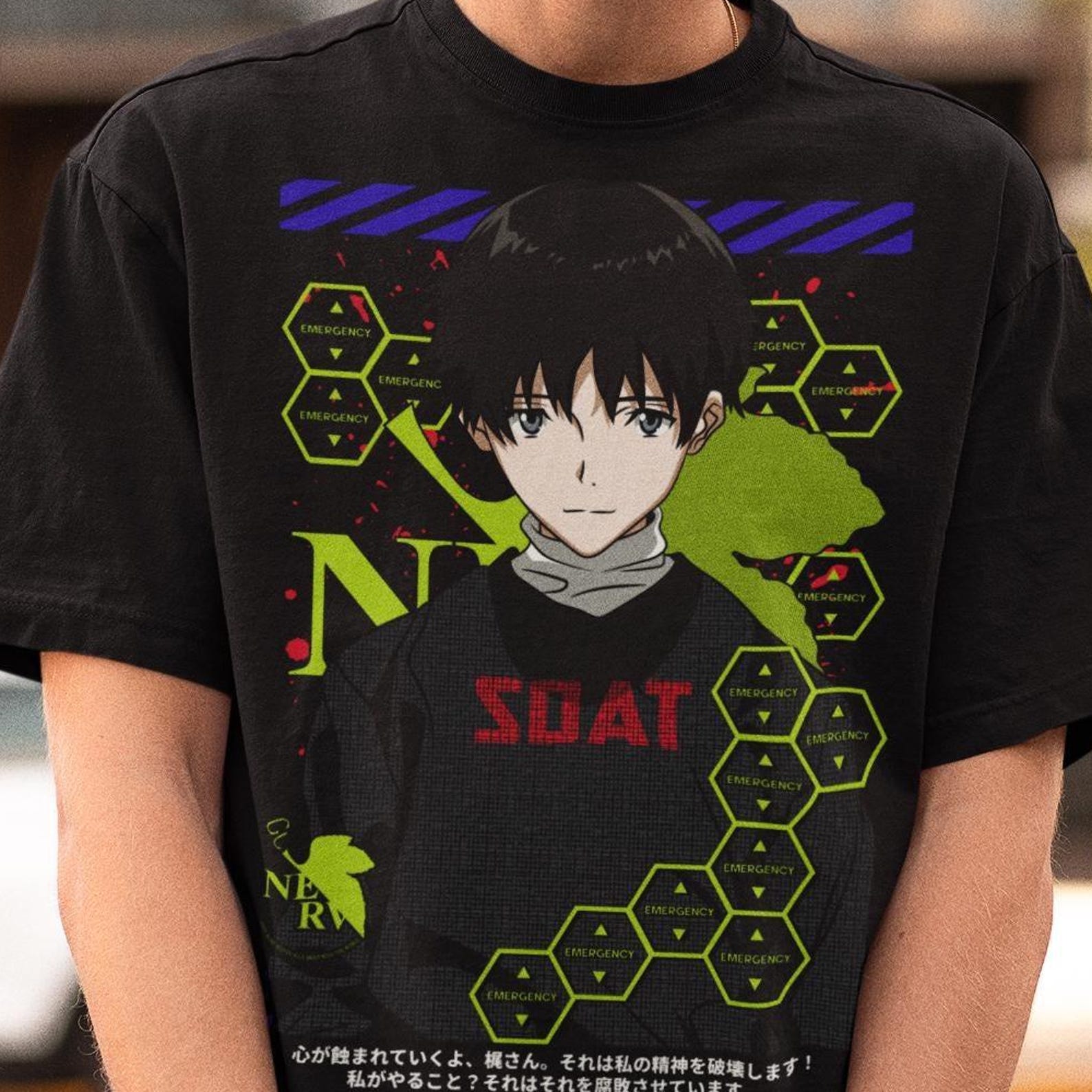 Shinji Ikari Anime T-Shirt – Evangelion Shirt,EVA Tee,Manga Cosplay Merch 3XL