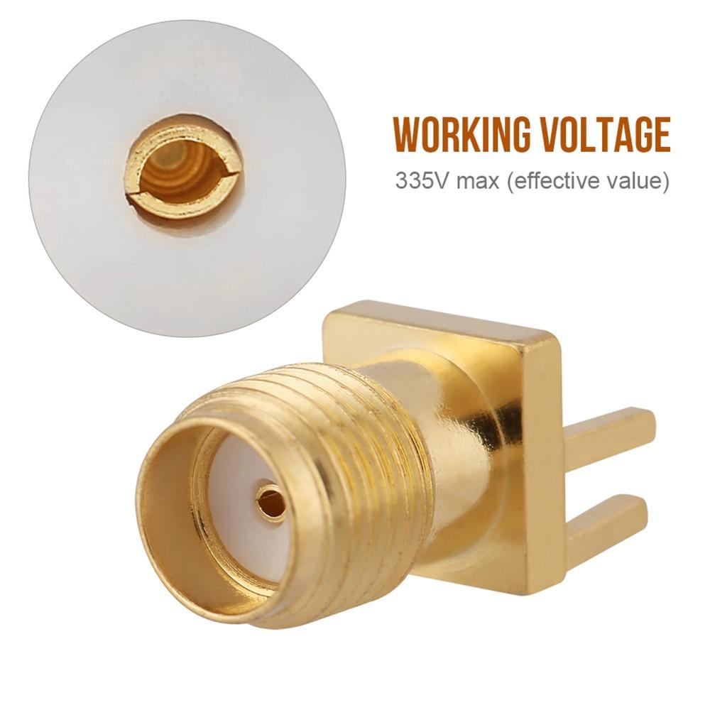 10PCS Copper SMA Female Connector 50 Ohm Impedance Gold Plated RF Connector 1.6mm Clip Edge RF Connector Adapter RF Applications