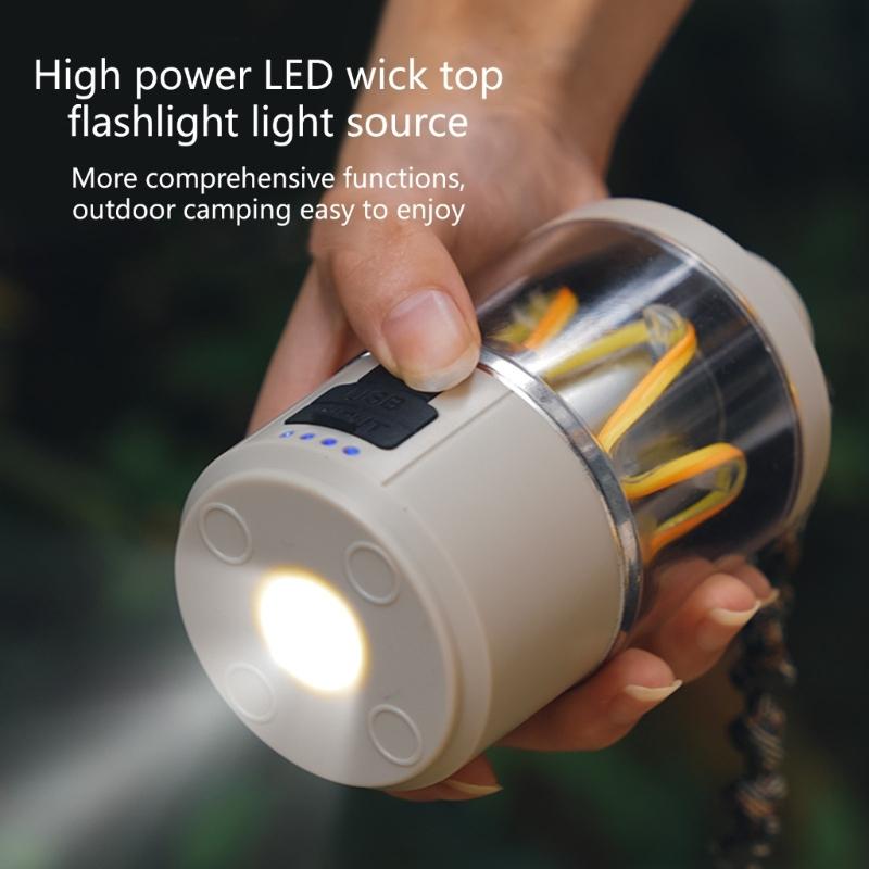 Desktop Camping Tent Lights Waterproof Hanging Camping Lanterns Flashlight Atmospheres Light Rechargeable For Outdoor