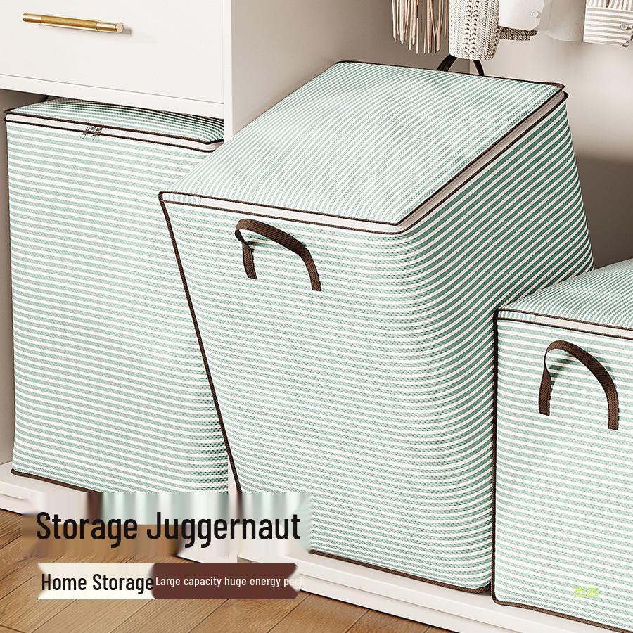 Clothes & Quilts Storage Bags, Durable Cotton Wardrobe Organizers for Packing & Moving