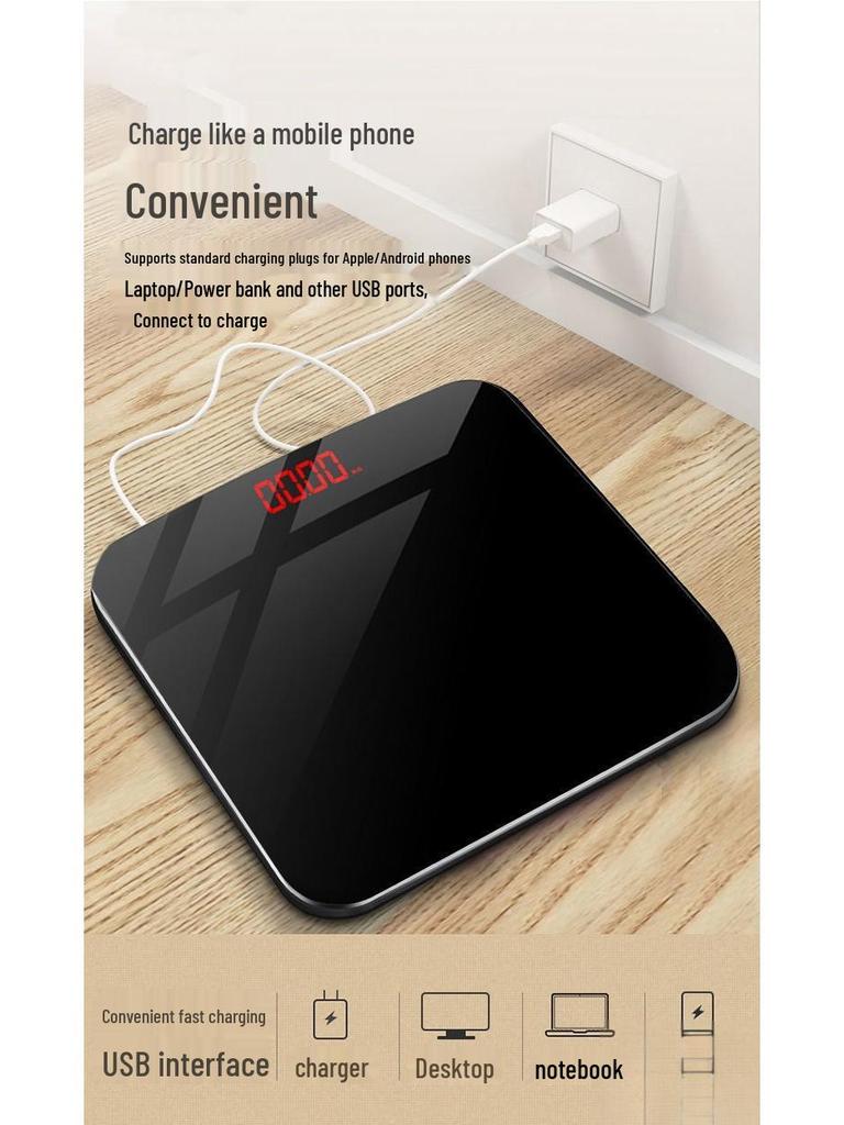 Rechargeable Durable Bathroom Scale: Smart Electronic Body Fat Scale for Women