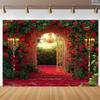 1Pcs Spring Red Rose Valentines Floral Decoration Background Romantic Backdrop Decorations For Photo Studio Photo Booth Party